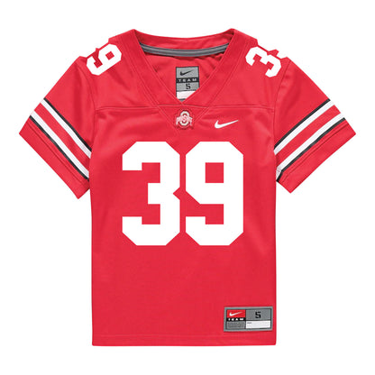 Ohio State Buckeyes Nike #39 Hadi Jawad Student Athlete Scarlet Football Jersey - Front View