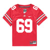 Ohio State Buckeyes Nike #69 Ian Moore Student Athlete Scarlet Football Jersey - Front Image
