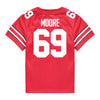 Ohio State Buckeyes Nike #69 Ian Moore Student Athlete Scarlet Football Jersey - Back Image