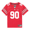 Ohio State Buckeyes Nike #90 Eric Mensah Student Athlete Scarlet Football Jersey - Front View