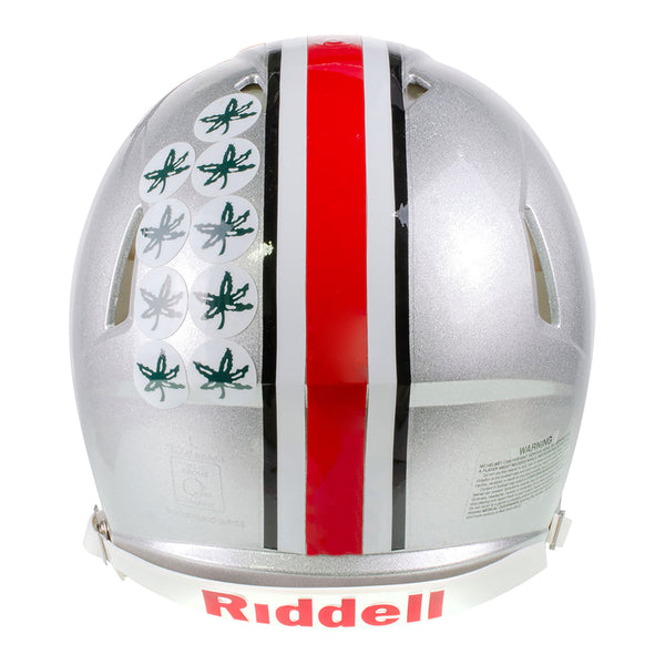 Ohio State Buckeyes Riddell Speed Authentic Helmet - In Gray - Back View