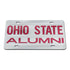 Ohio State Buckeyes Alumni License Plate - In Silver - Front View