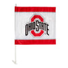 Ohio State Buckeyes Car Flag - In White - Main View