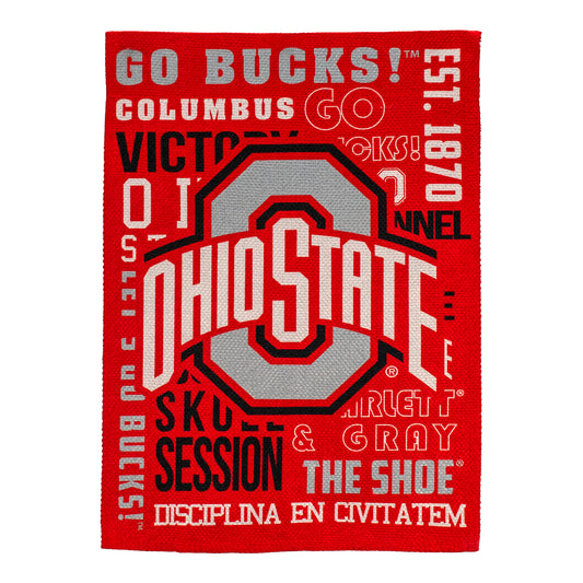 Ohio State Buckeyes Garden Fan Rules Flag - Front