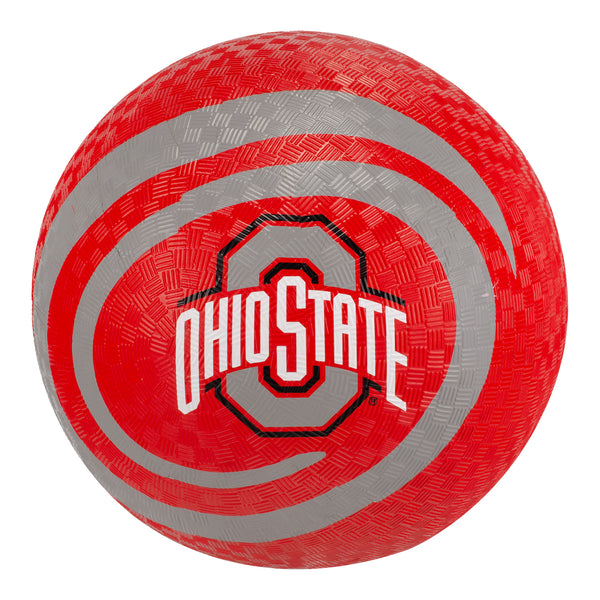 Ohio State Buckeyes Rubber Playground Ball - In Scarlet - Front View
