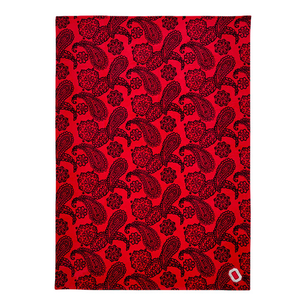 Ohio State Buckeyes Bandana Throw Blanket - In Scarlet - Front View