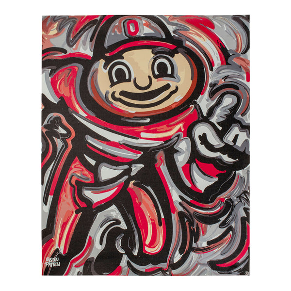Ohio State Buckeyes Brutus #1 Art Print - In Scarlet - Front View