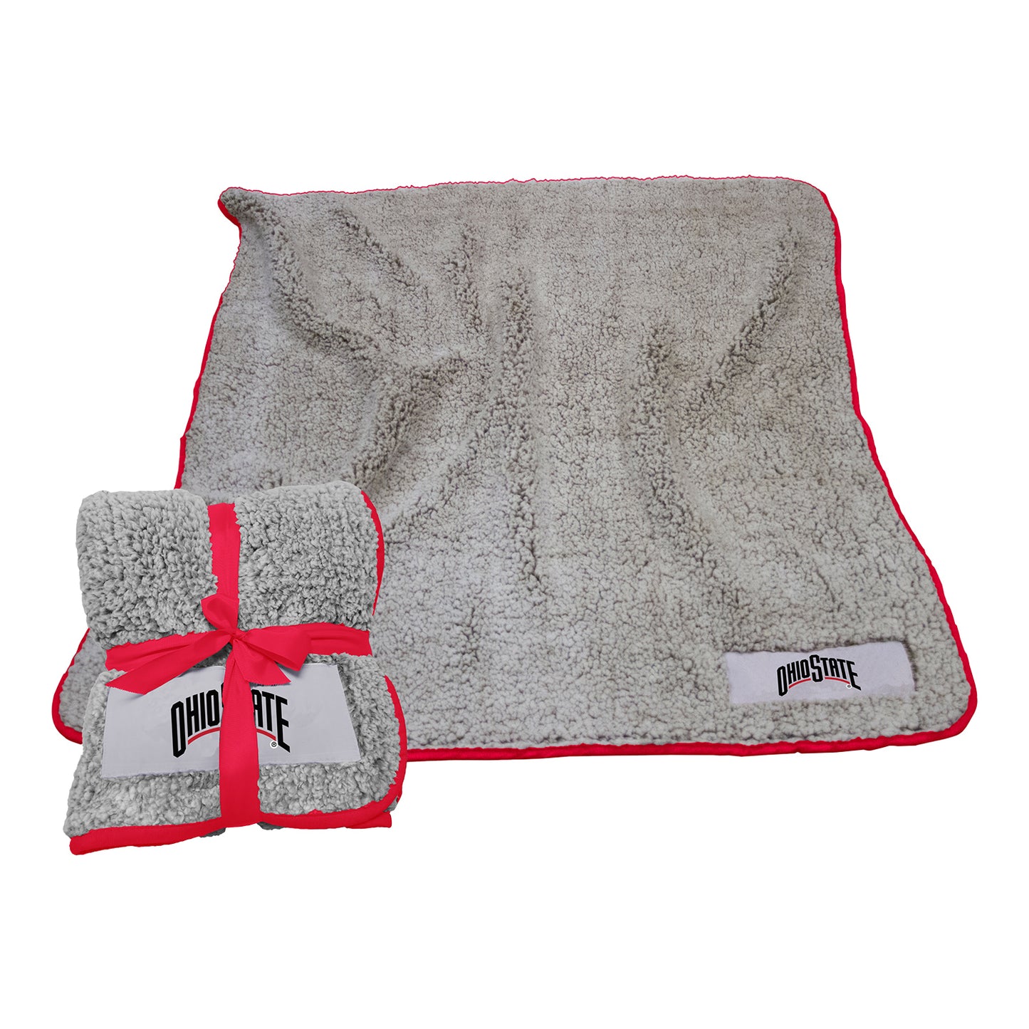 Ohio State Buckeyes Frosty Fleece Gray Blanket - Main View