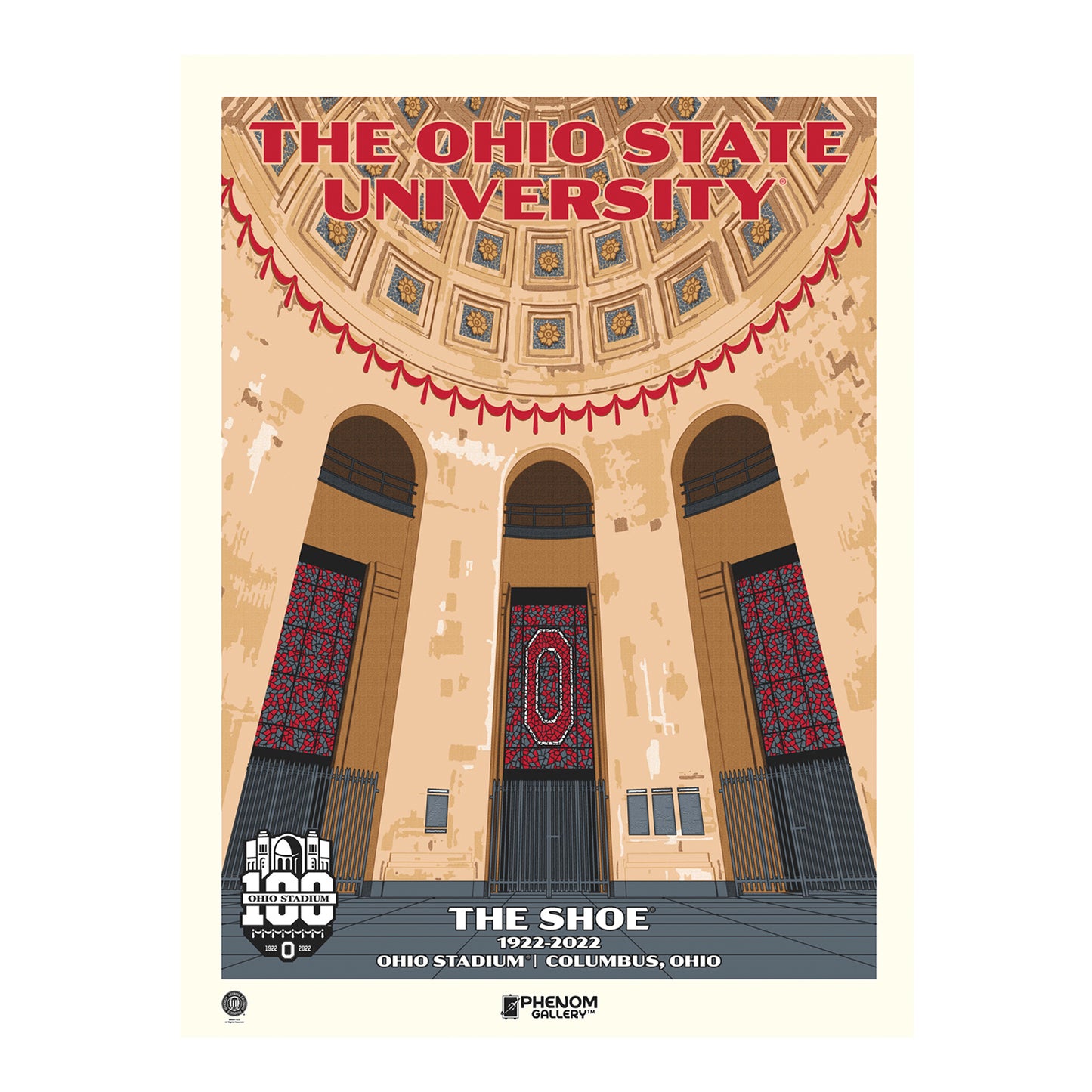 Ohio State Buckeyes 18" x 24" Ohio Stadium 100th Celebration Serigraph Print - Main View