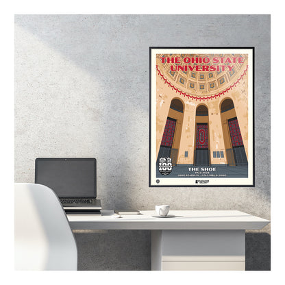 Ohio State Buckeyes 18" x 24" Ohio Stadium 100th Celebration Serigraph Print - Office View