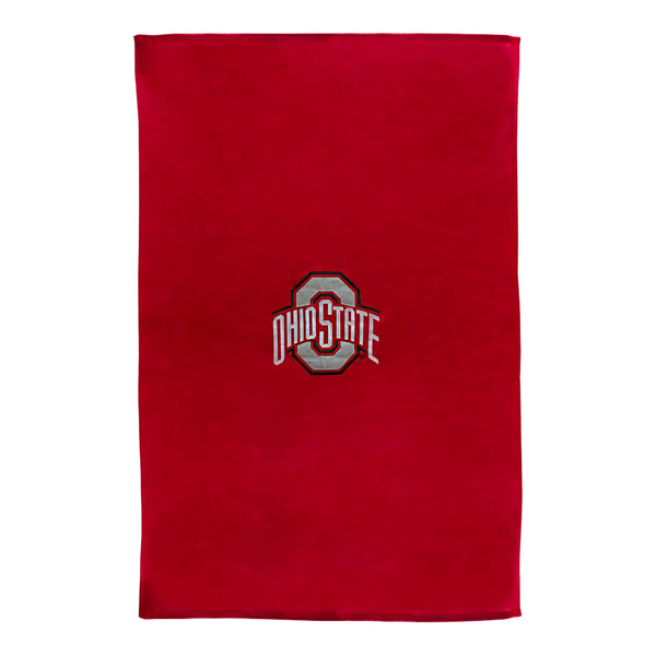 Ohio State Buckeyes Sweatshirt Blanket - In Scarlet - Front View
