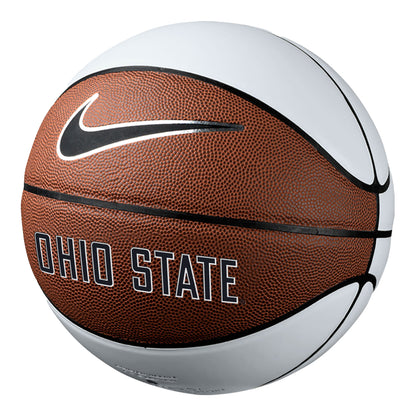 Ohio State Buckeyes Nike Full Size Basketball - In White - Back View