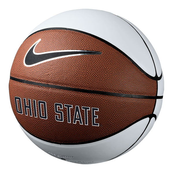 Ohio State Buckeyes Nike Full Size Basketball - In White - Back View