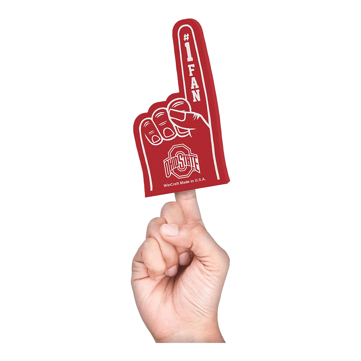 Ohio State Buckeyes Mini Scarlet Foam Finger - In Scarlet - Alternate Front View