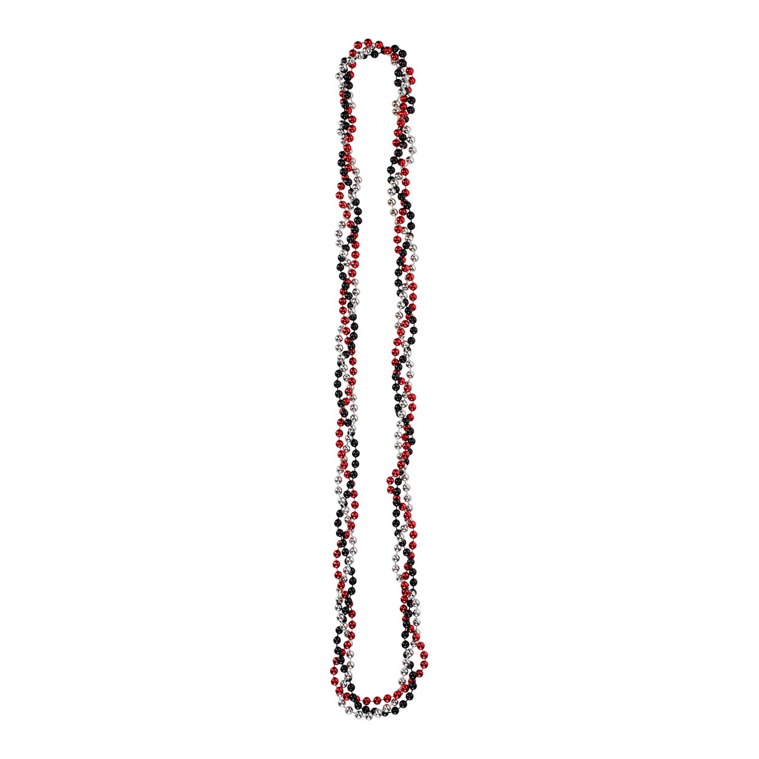 Ohio State Buckeyes Scarlet, Black, and Silver Twist Beads - Main View