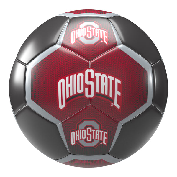 Ohio State Buckeyes Full Size Soccer Ball - In Black - Front View