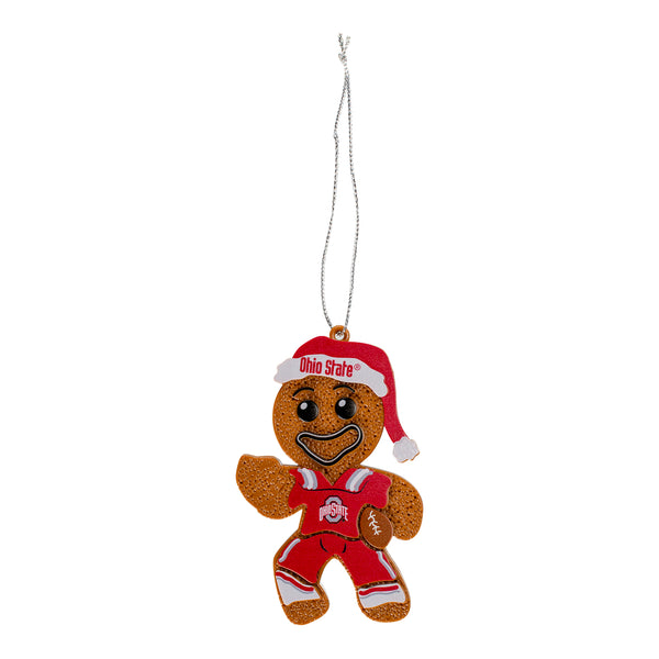 Ohio State Buckeyes Football Gingerbread Ornament - Front View