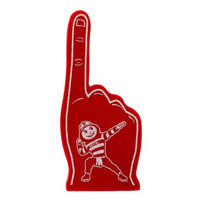 Ohio State Buckeyes Brutus Scarlet Foam Finger - Back View