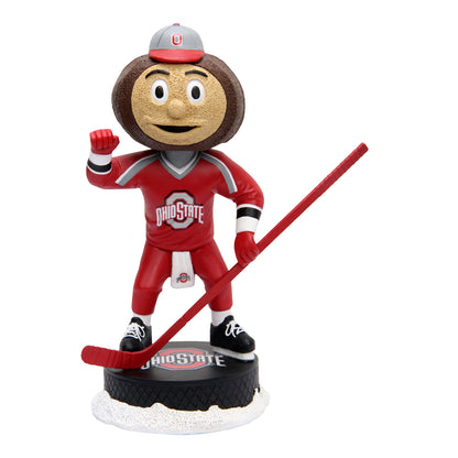 Ohio State Buckeyes Brutus Ice Hockey Bobblehead - In Brown - Front View