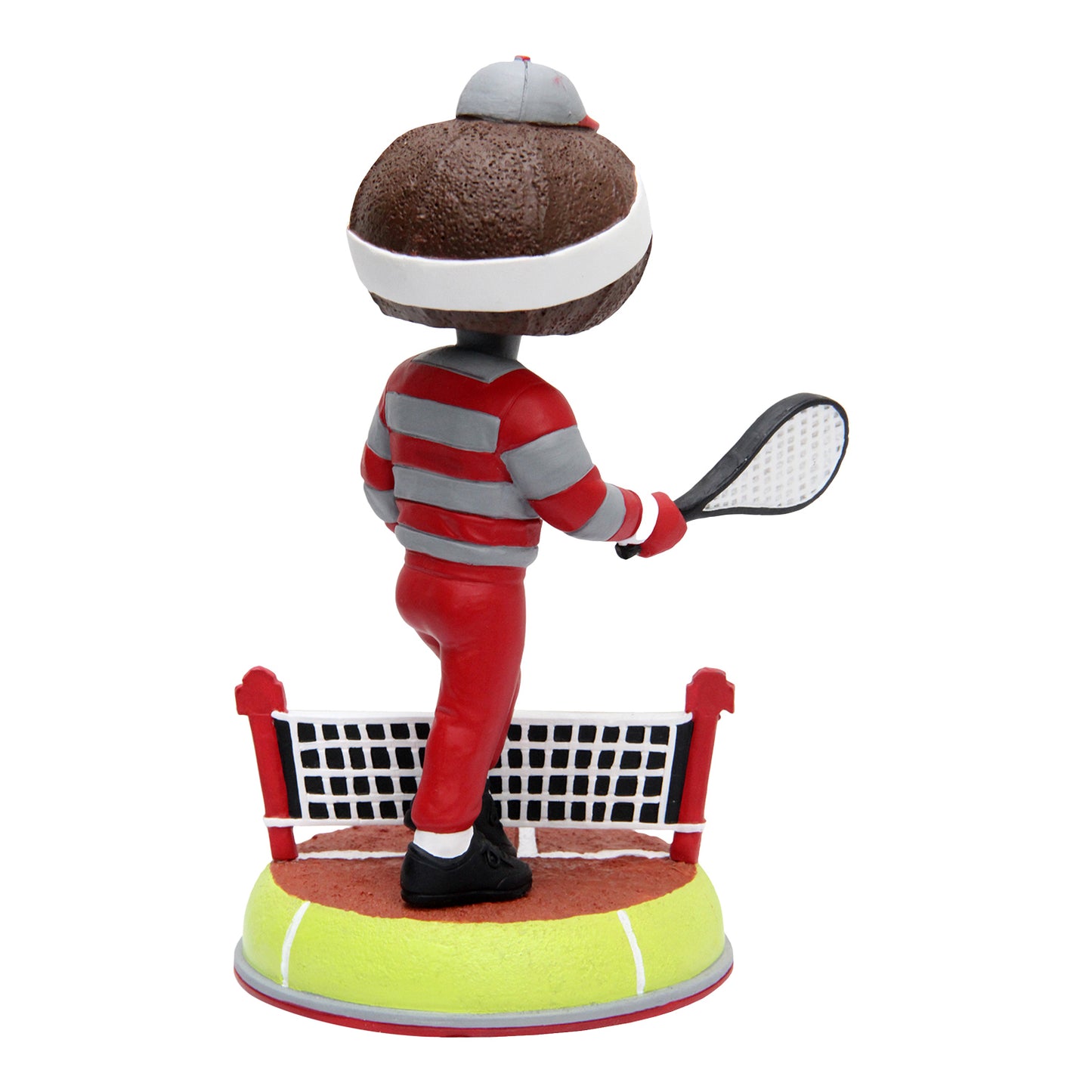 Ohio State Buckeyes Brutus Tennis Bobblehead - In Brown - Back View