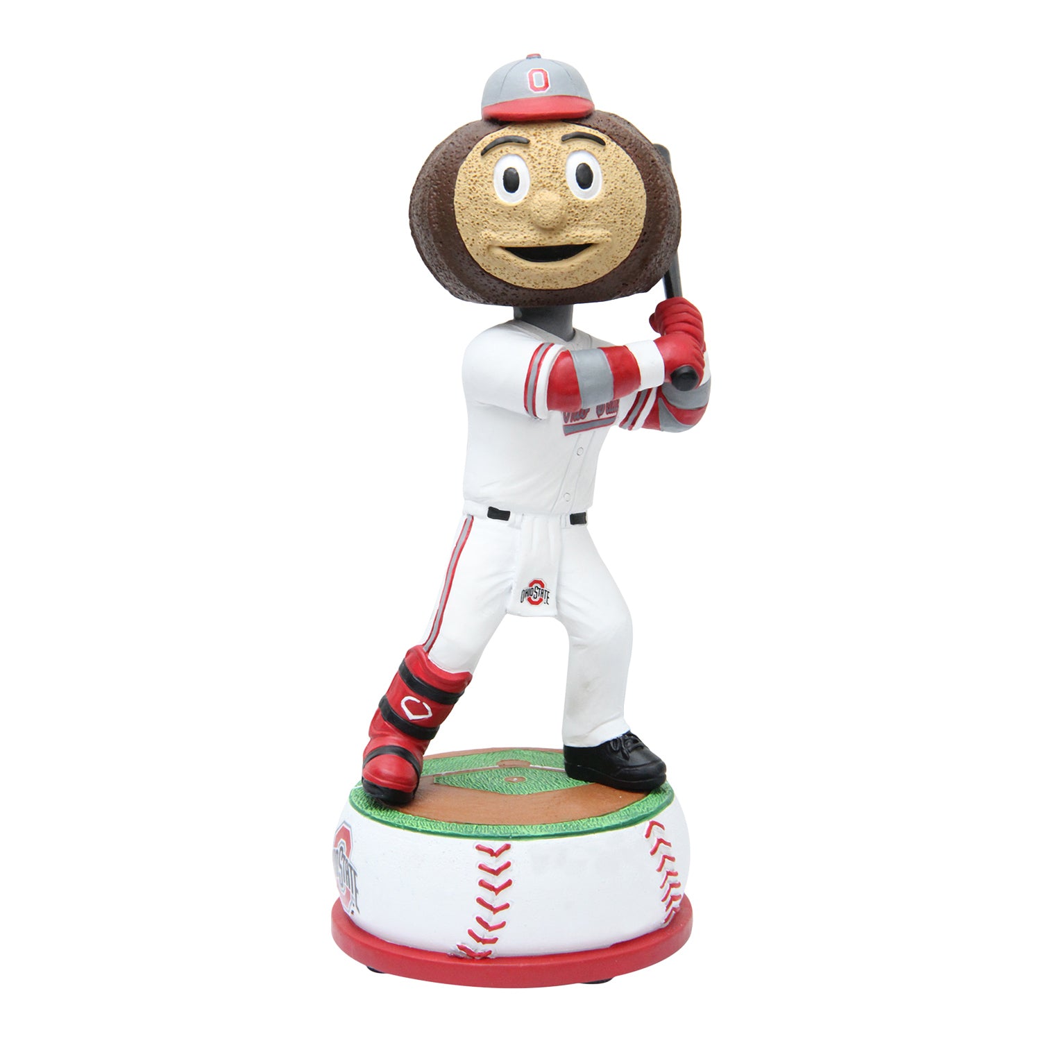 Ohio State Buckeyes Brutus Baseball Bobblehead - In Brown - Front View