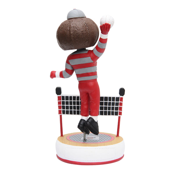 Ohio State Buckeyes Brutus Volleyball Bobblehead - In Brown - Back View