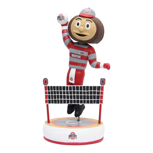 Ohio State Buckeyes Brutus Volleyball Bobblehead - In Brown - Front View