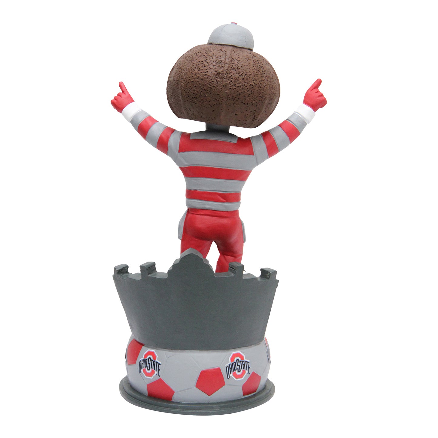 Ohio State Buckeyes Brutus Soccer Bobblehead - In Brown - Back View