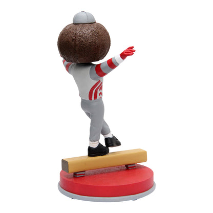 Ohio State Buckeyes Brutus Gymnastics Bobblehead - In Brown - Back View