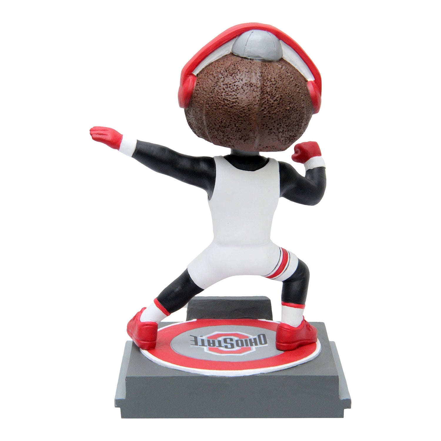 Ohio State Buckeyes Brutus Wrestling Bobblehead - In Brown - Back View