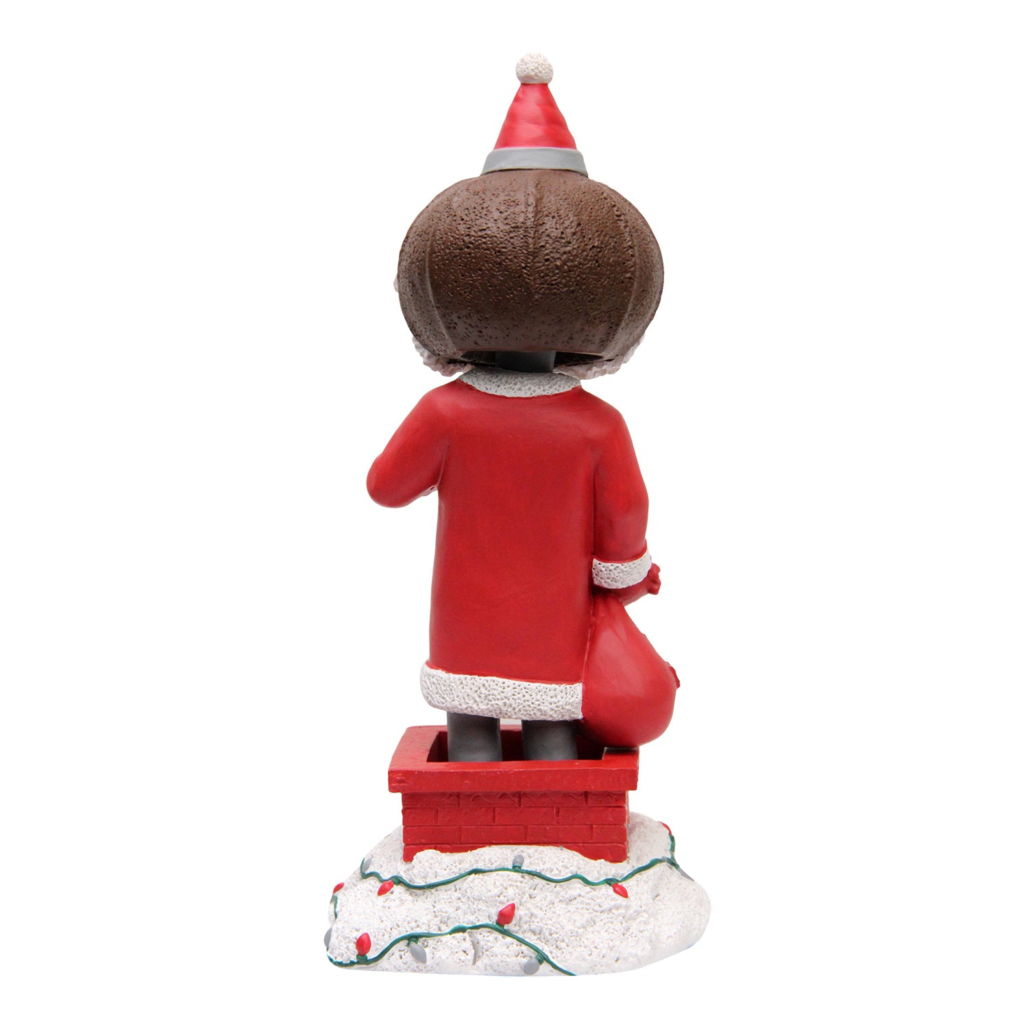 Ohio State Buckeyes Brutus Santa Bobblehead - In Brown - Back View