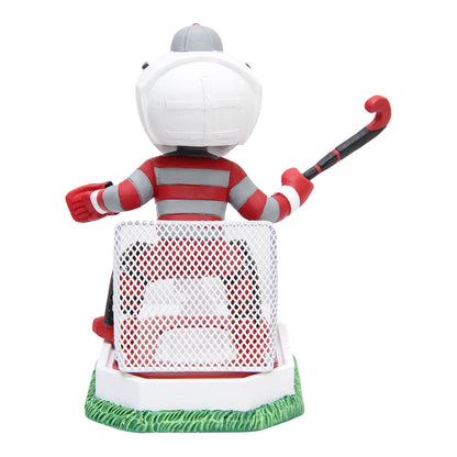 Ohio State Buckeyes Brutus Field Hockey Bobblehead - In Brown - Back View