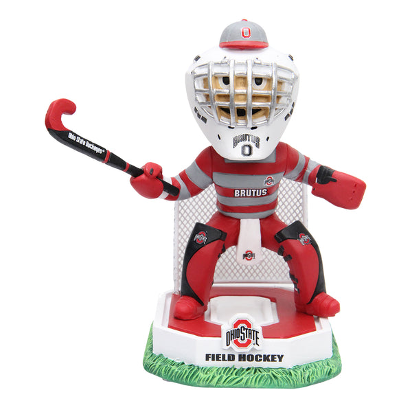 Ohio State Buckeyes Brutus Field Hockey Bobblehead - In Brown - Front View