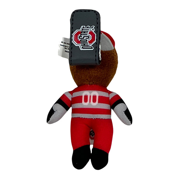 Ohio State Buckeyes Brutus Clip on and Go Mini Plushie - In Scarlet - Back View