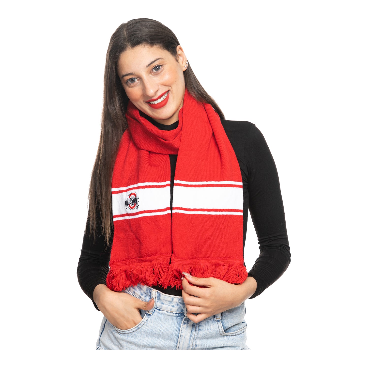 Ohio State Buckeyes Striped Scarf - Main View