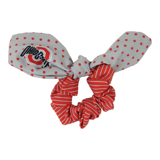 Ohio State Buckeyes Dot Bow Scrunchie - Main View