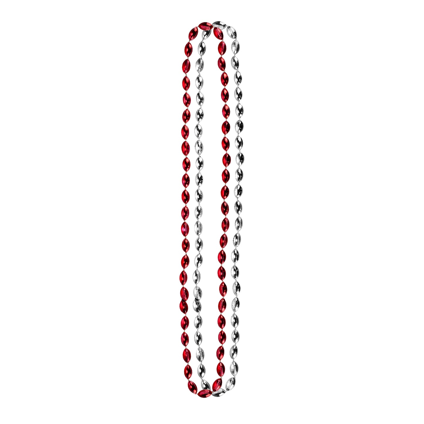 Ohio State Buckeyes Mini Football 2 pk Beads - Scarlet - Silver  View