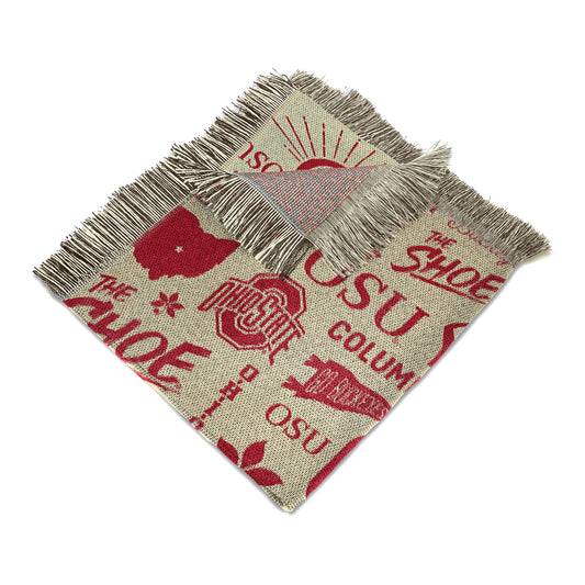 Ohio State Buckeyes Northwest 46 x 60 Woven Jacquard Mapping Blanket - Main View