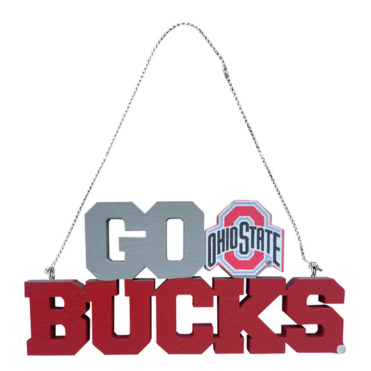 Ohio State Buckeyes FOCO 'Go Bucks' Wood Sign - Front View