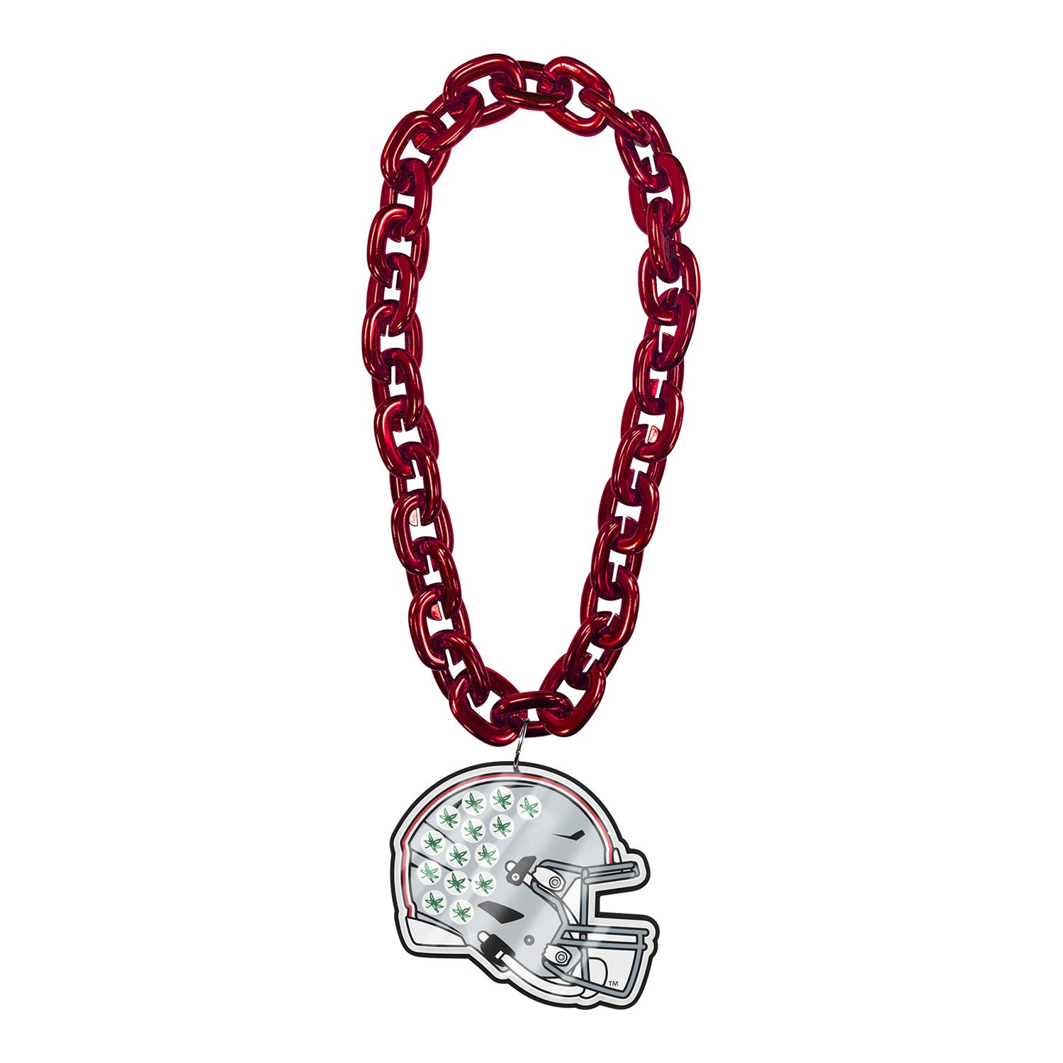 Ohio State Buckeyes Aminco Helmet Scarlet/Silver Jumbo Fan Chain - Main View