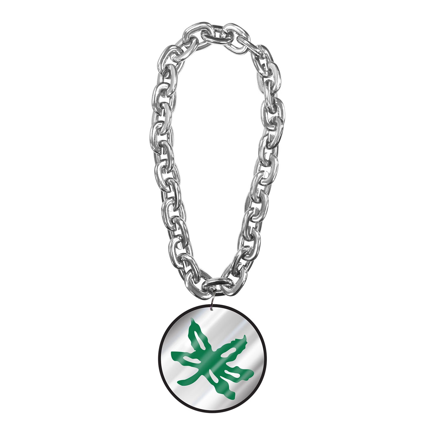 Ohio State Buckeyes Aminco Buckeye Leaf Green/Silver Fan Chain - Main View