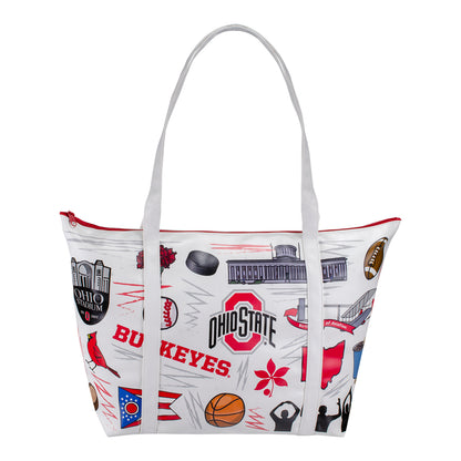 Ohio State Buckeyes Indigo Falls Local Art Tote - Front View