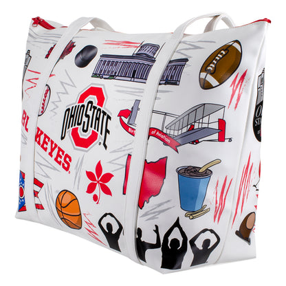 Ohio State Buckeyes Indigo Falls Local Art Tote - Side View