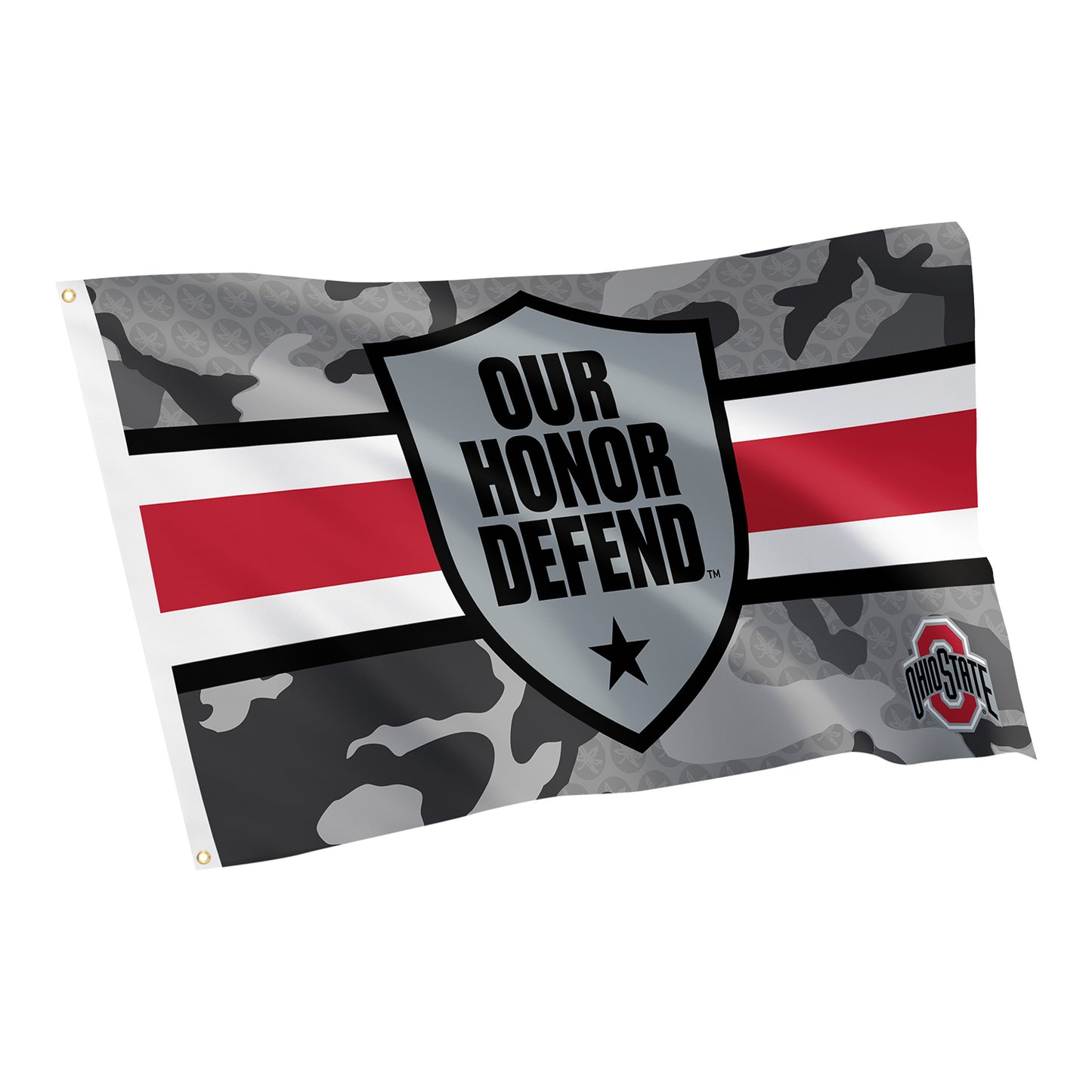 Ohio State Buckeyes Desert Cactus 'Our Honor Defend' 3'x5' Flag - Main View