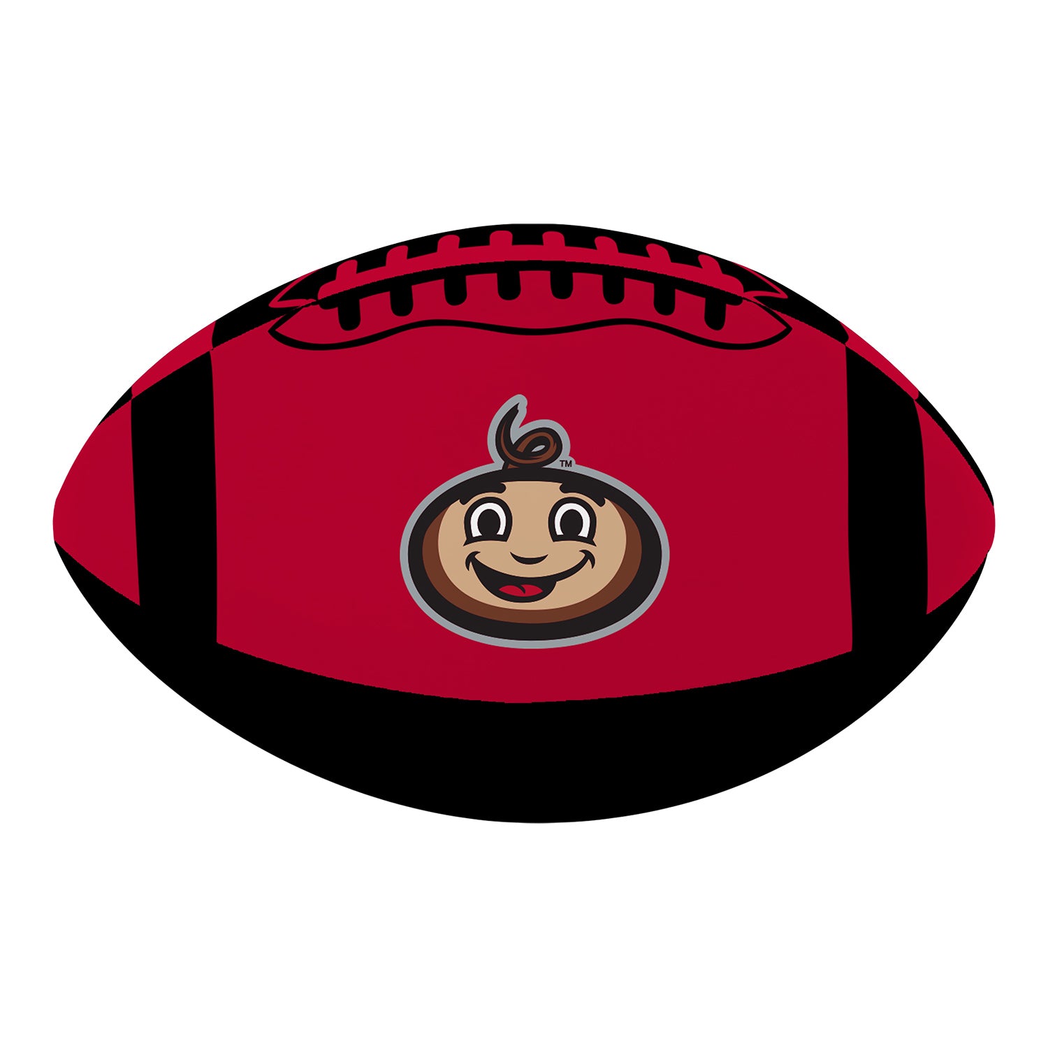 Ohio State Buckeyes Baden 4" Brutus Softee Football In Black & Red - Back View
