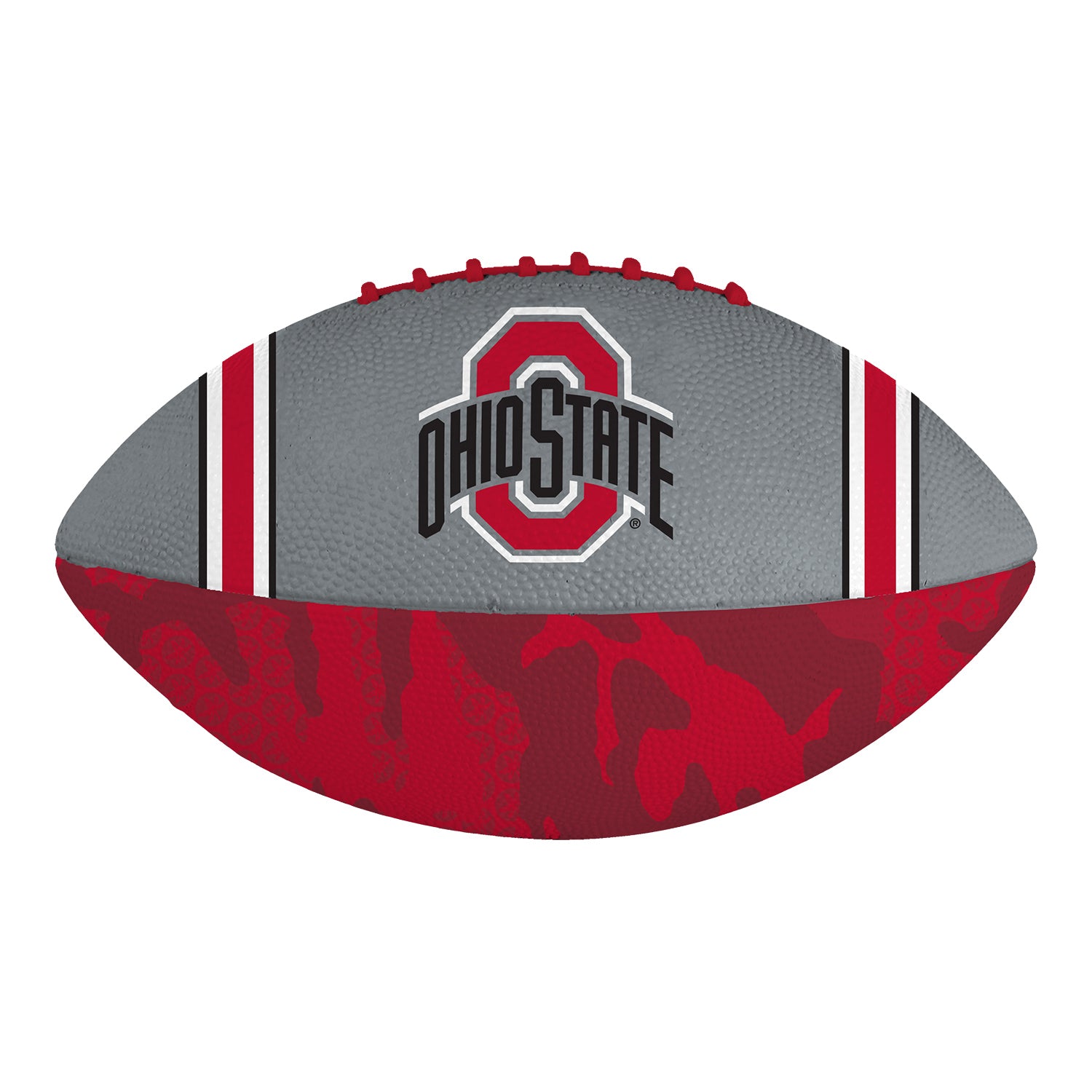 Ohio State Buckeyes Baden Scarlet Camo Rubber Football - Front View