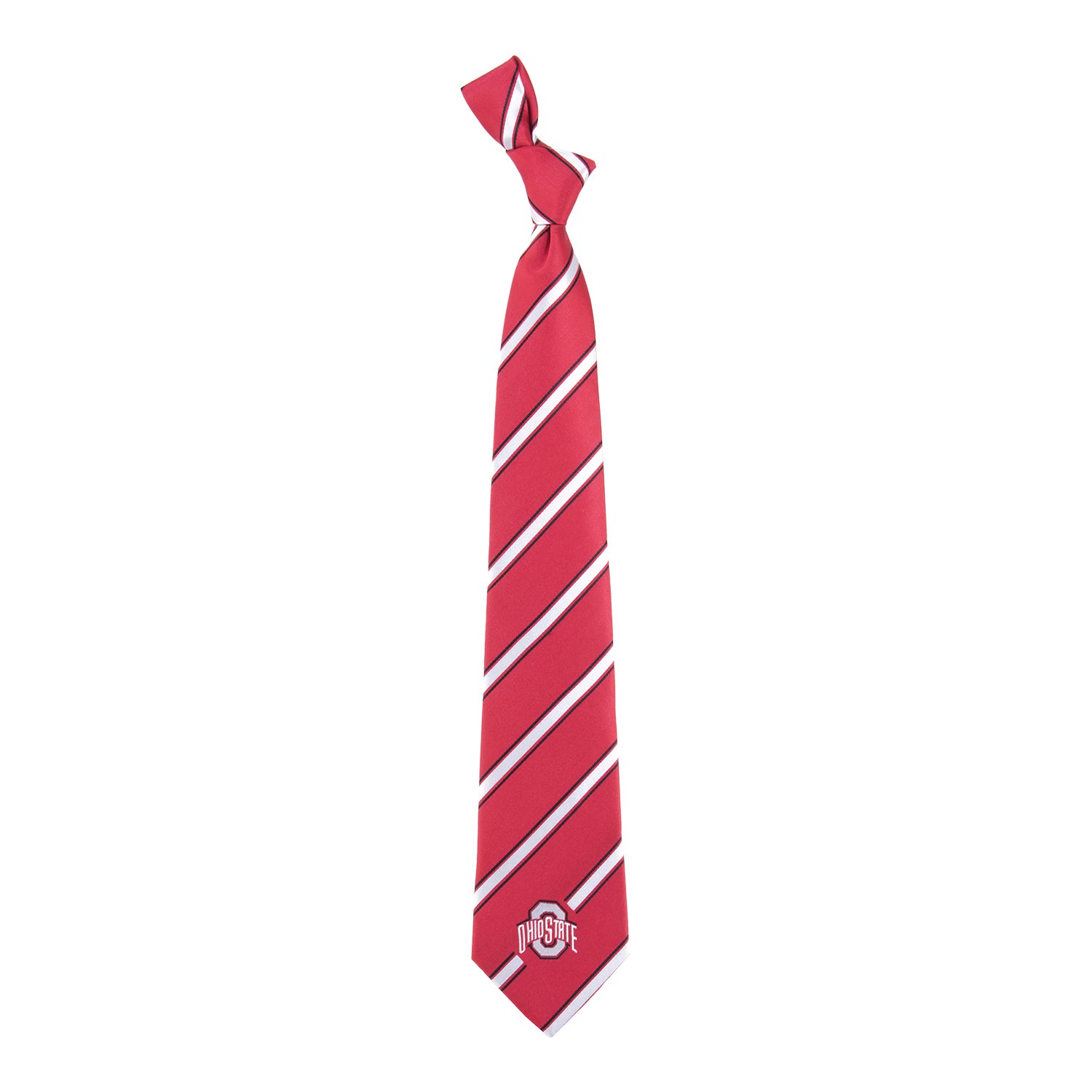 Ohio State Buckeyes Eagles Wings Stripe Athletic Tie In Red - Front View