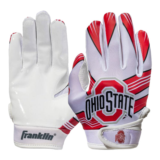 Ohio State Buckeyes Franklin Football Receiver Gloves - Front and Back