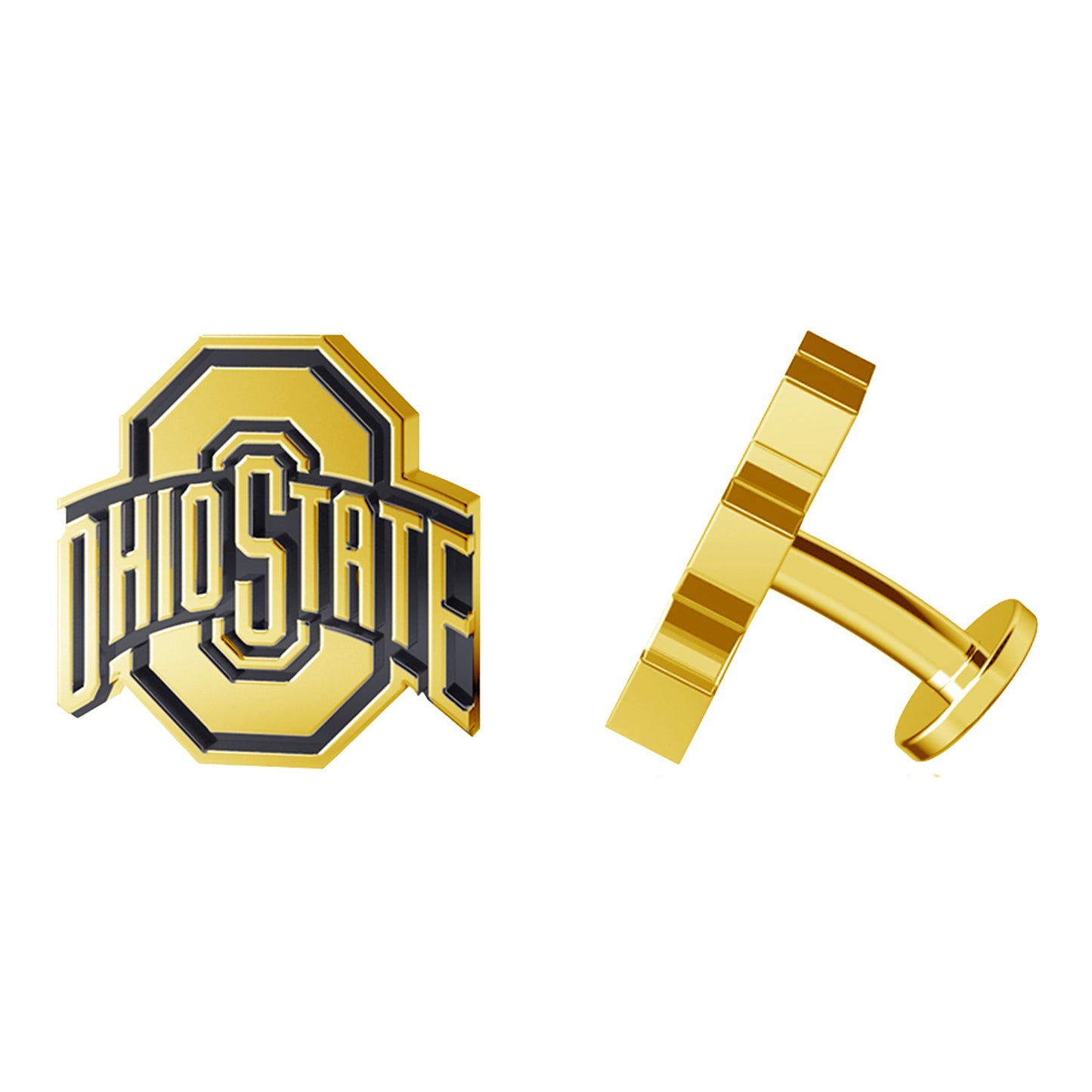 Ohio State Buckeyes Gold Cufflinks - Front View