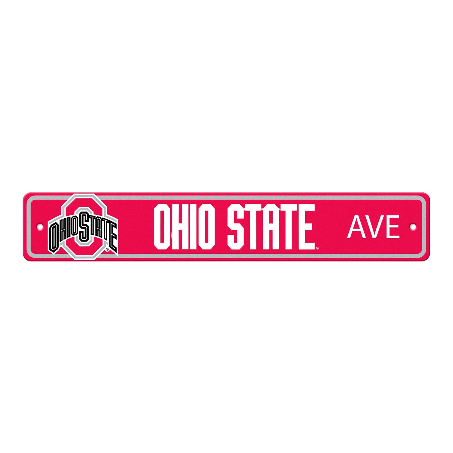 Ohio State Ave Fan Street Sign In Scarlet - Front View